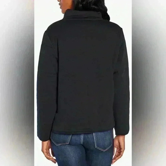 Three Dots Women's Size S Quilted Step-Hem Knit Jacket Black - Picture 8 of 8